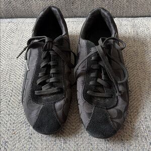 Coach Kodie Black Patent Leather Suede sneakers Size: 7.5 M